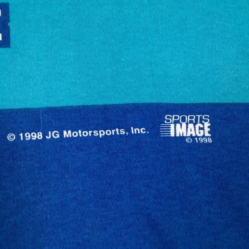 Vintage 1998 Chase Authentics Jeff Gordon DuPont NASCAR T-Shirt XXL Rainbow Flaw